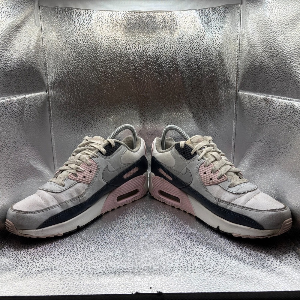 Size 7Y Nike Air Max 90 White Pink Kids Athletic Sneaker Shoes HF6358-104 - Picture 5 of 11